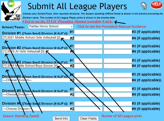 Main Screen - Send All League Player names